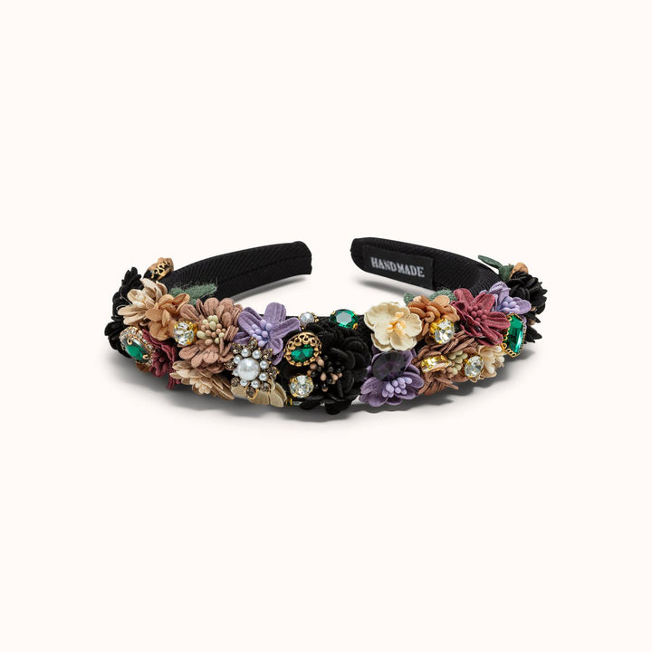 Haarkranz Blumen Haarreif SCHWARZ