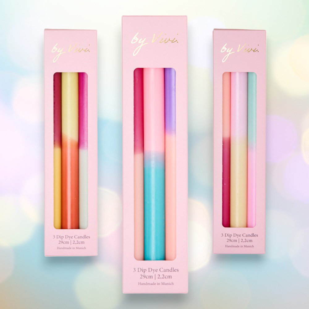 Dip Dye Kerzen 3er-Set TALL CLASSIC EDITION