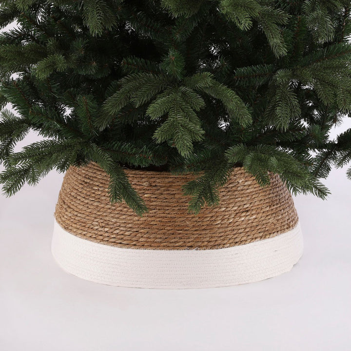 Weihnachtsbaum Korb – H26 x Ø58 cm – Seegras – Weiß