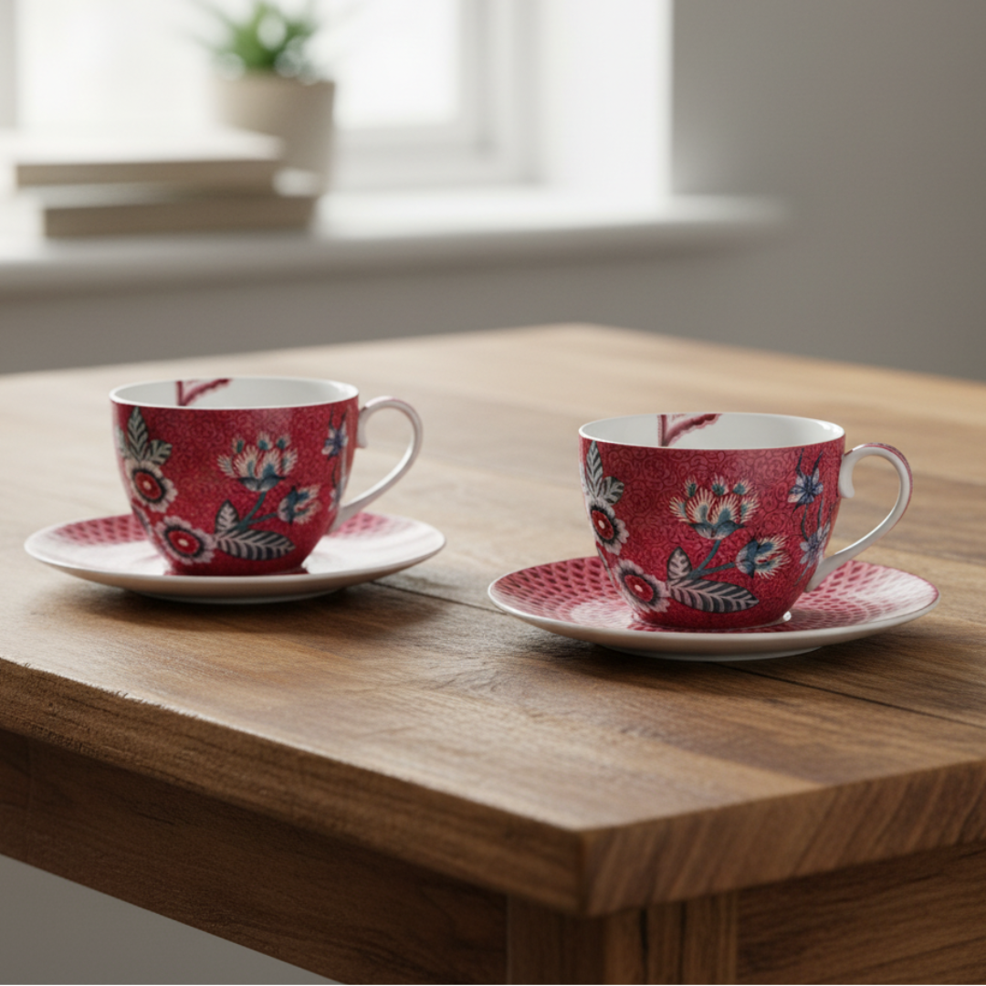 Tassen FLOWER FESTIVAL Dark Pink - 2er-Set