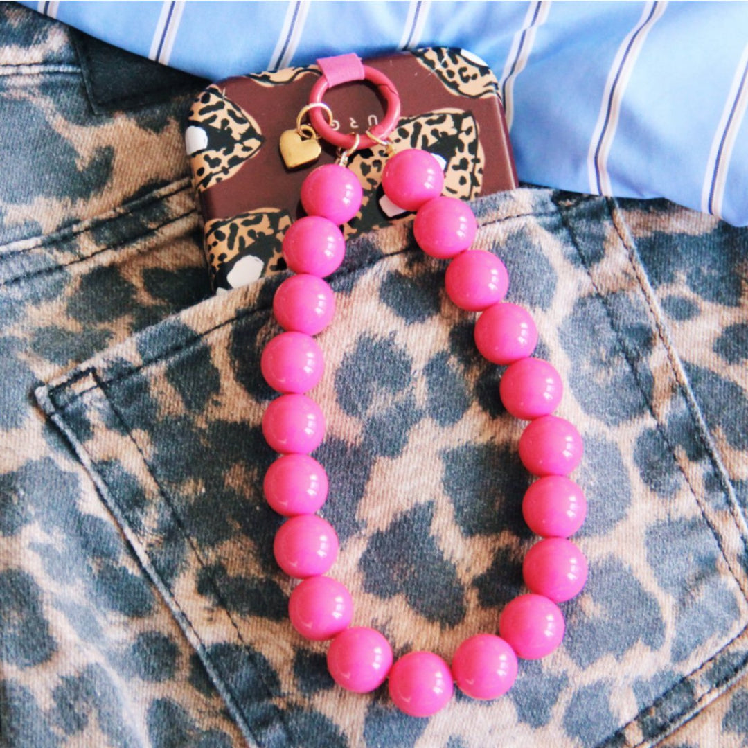 Handyband - Perlenkette XL - Fuchsia