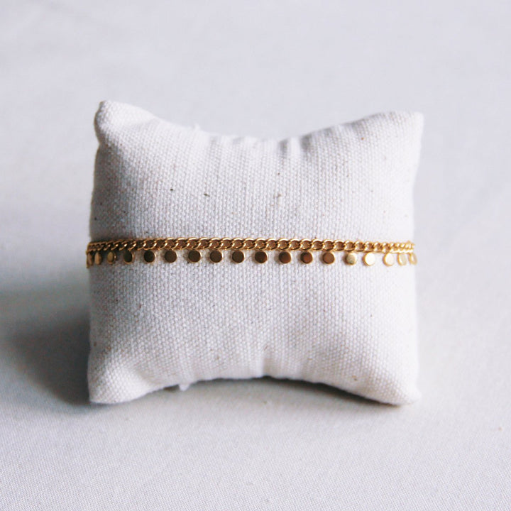 Armband - Kettenarmband mit Münzen - Gold