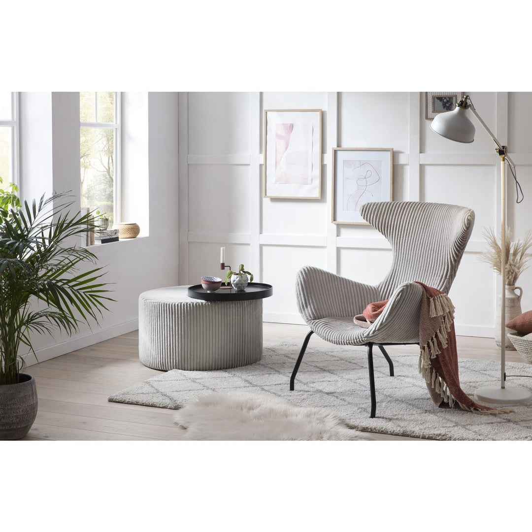 Sessel TERJE - Relaxsessel mit Armlehnen - Cord Textrur Grau