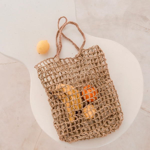 Handgefertigte Einkaufstasche CANANG - Einkaufsbeutel - Einkaufsnetz - Tragetasche - Strandtasche - Boho Korbtasche