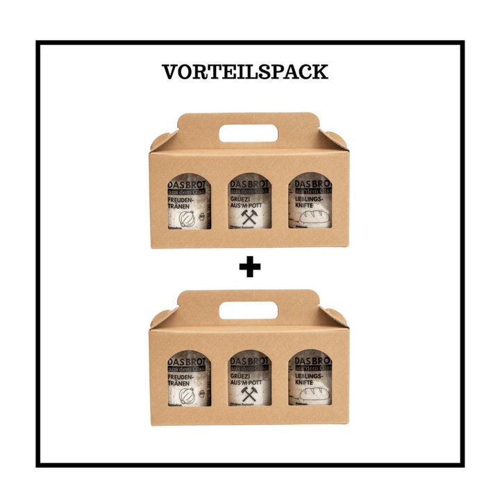 2x Geschenkbox 3er-Set Das Brot aus dem Glas