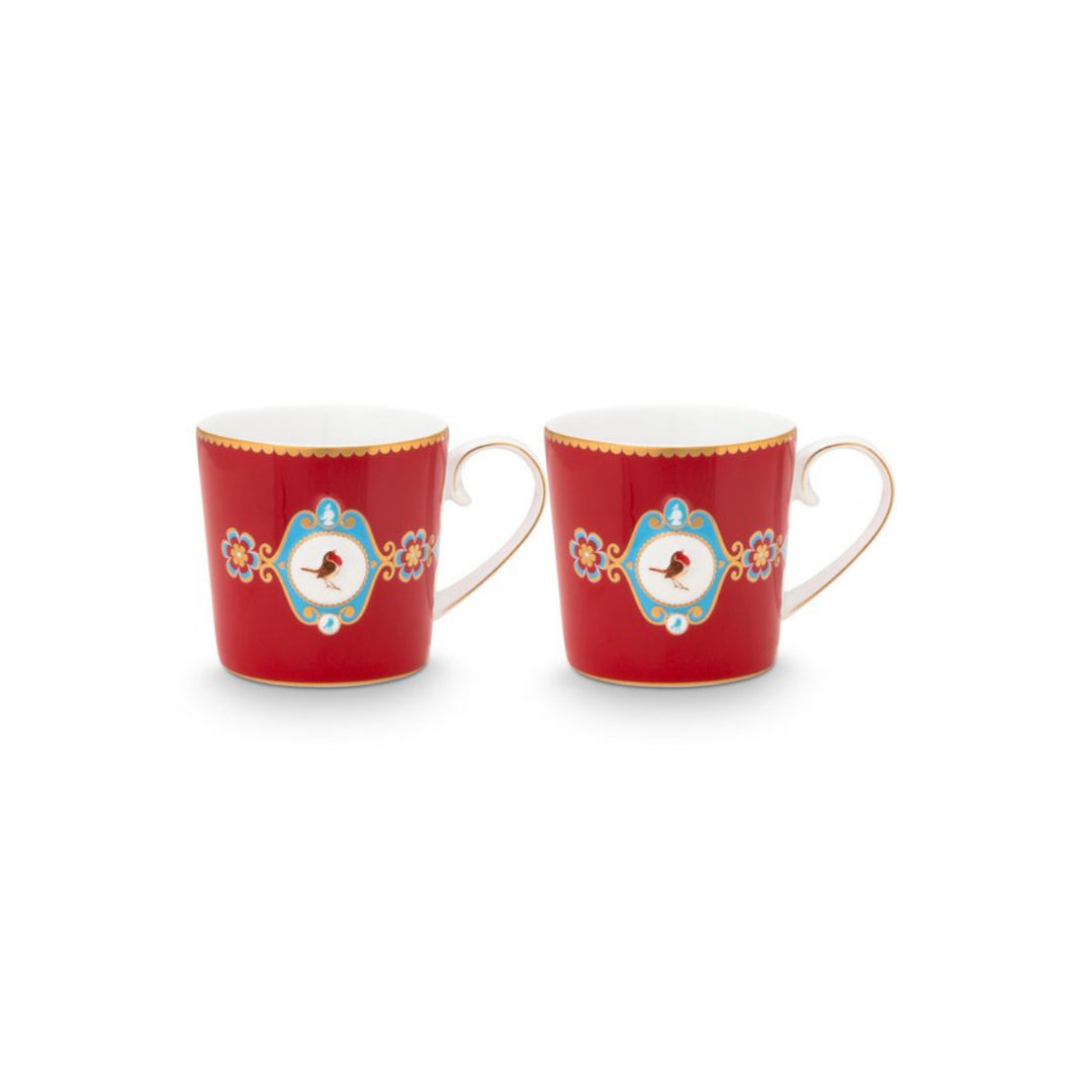 Tassen klein 2er-Set LOVE BIRDS MEDALLION RED