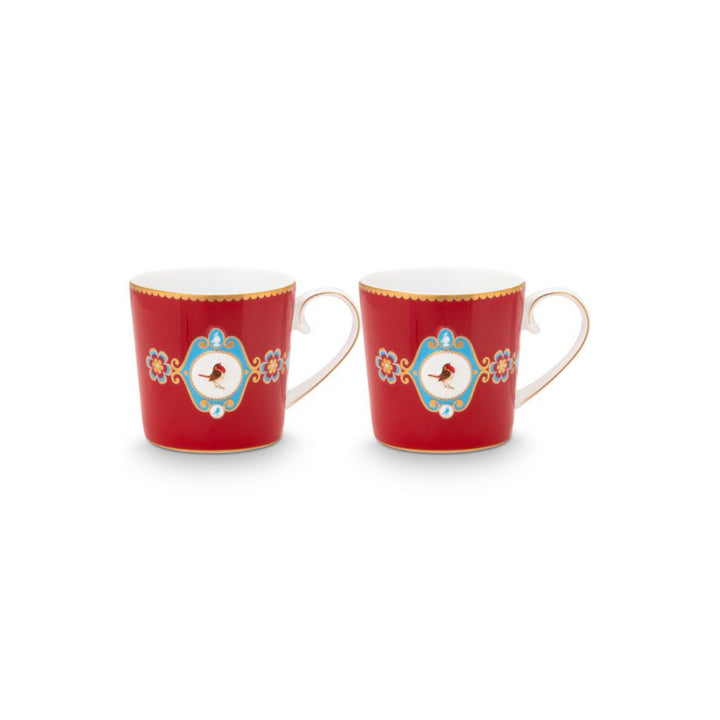 Tassen klein 2er-Set LOVE BIRDS MEDALLION RED
