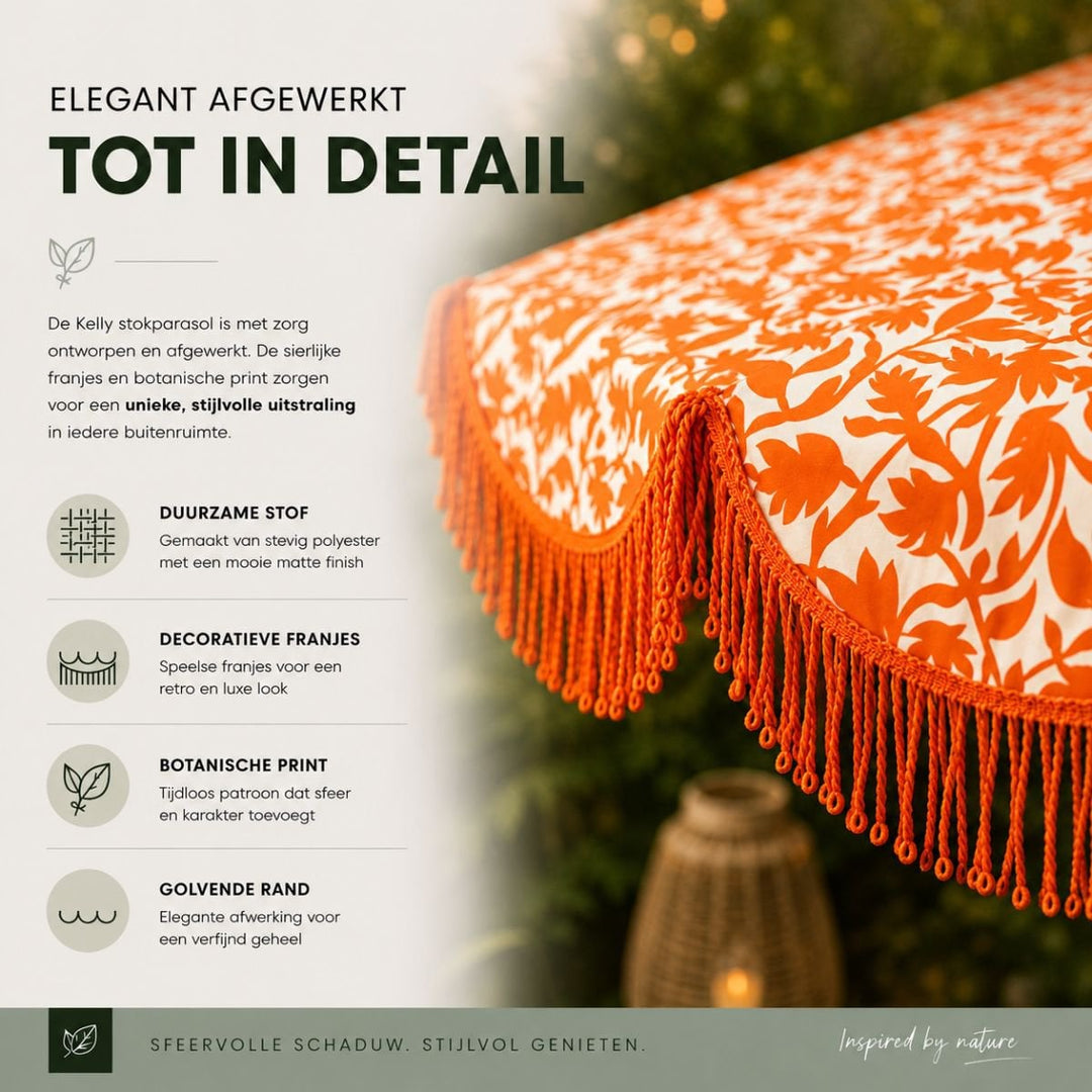 KELLY Sonnenschirm mit Floralmuster - Orange