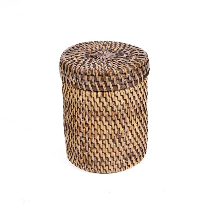 RATTAN Korbdose - Aufbewahrungskorb mit Deckel