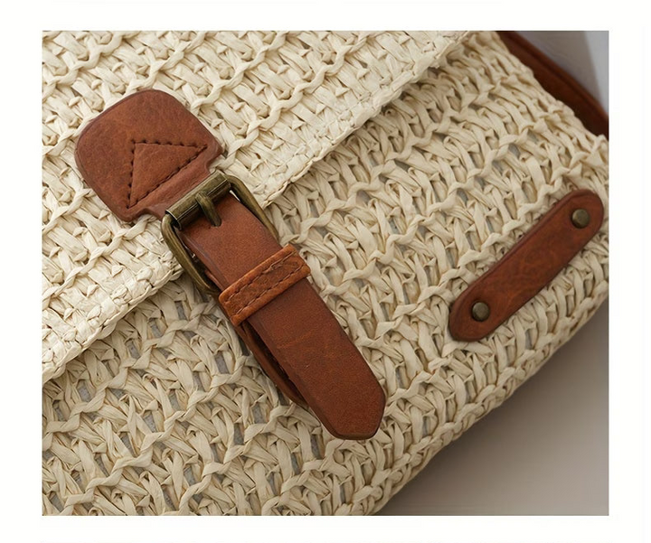 Vintage Straw Handtasche - Umhängetasche