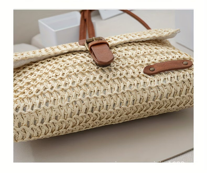 Vintage Straw Handtasche - Umhängetasche
