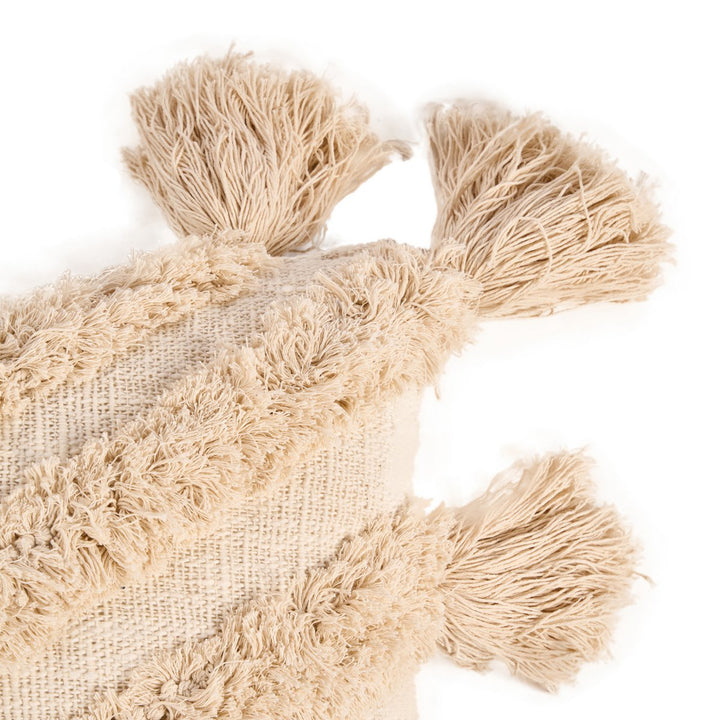 NOMAD TASSEL Kissenbezug mit Quasten - Creme 35x60