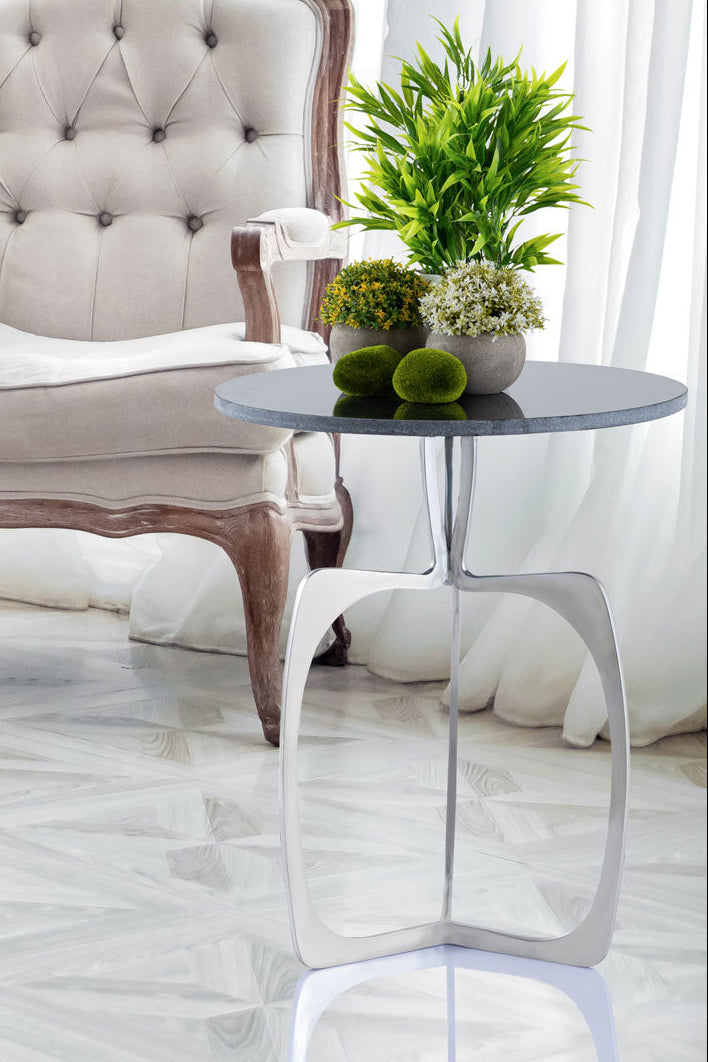 Beistelltisch SOHOO - Dekotisch Marmor - Gestell silber oder gold
