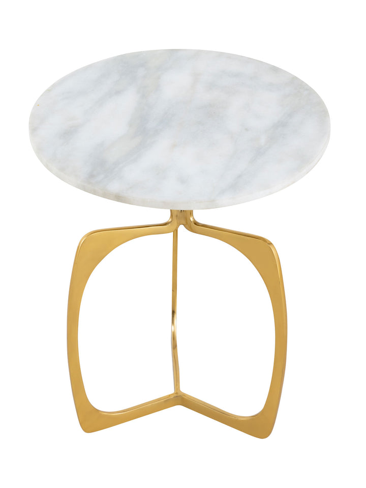 Beistelltisch SOHOO - Dekotisch Marmor - Gestell silber oder gold