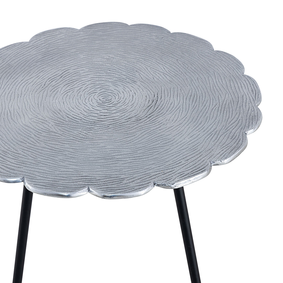 Beistelltisch - Dekotisch HILTON - Design Tisch - Aluminium mit Struktur silber o. gold