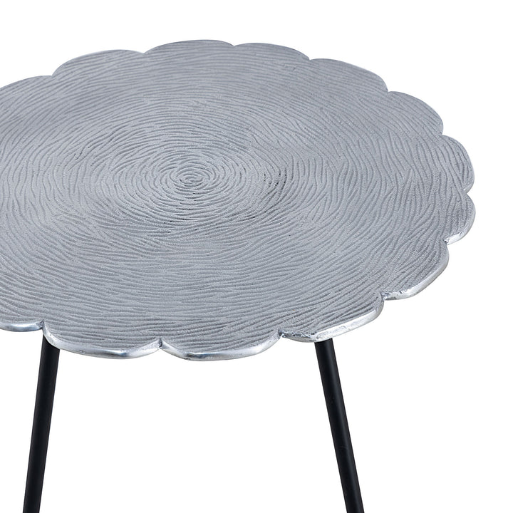 Beistelltisch - Dekotisch HILTON - Design Tisch - Aluminium mit Struktur silber o. gold