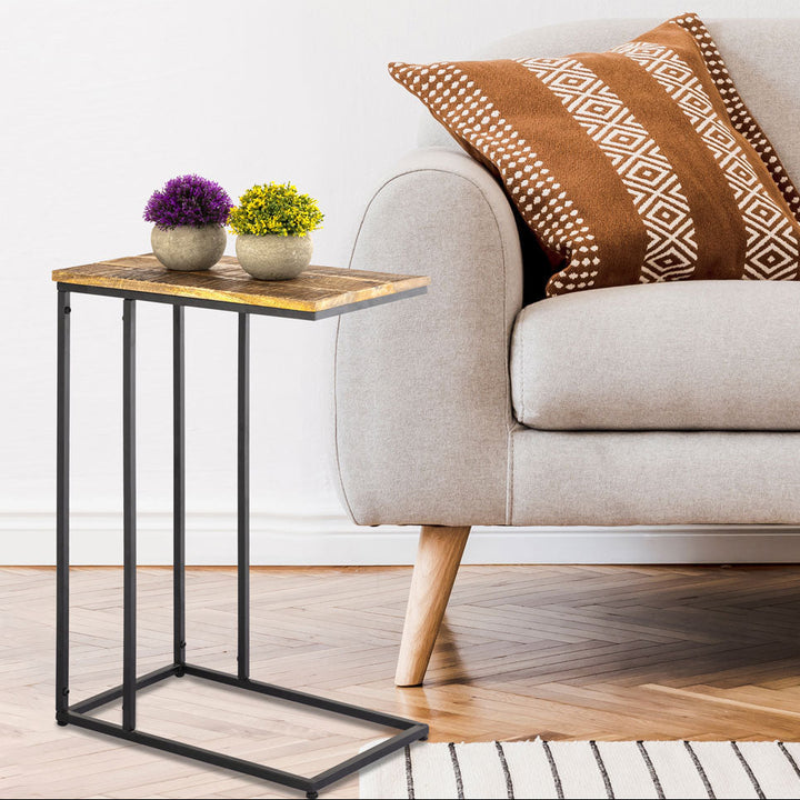 Beistelltisch - Sofatisch TRONTO - Laptoptisch C-Tisch - Metall Gestell schwarz