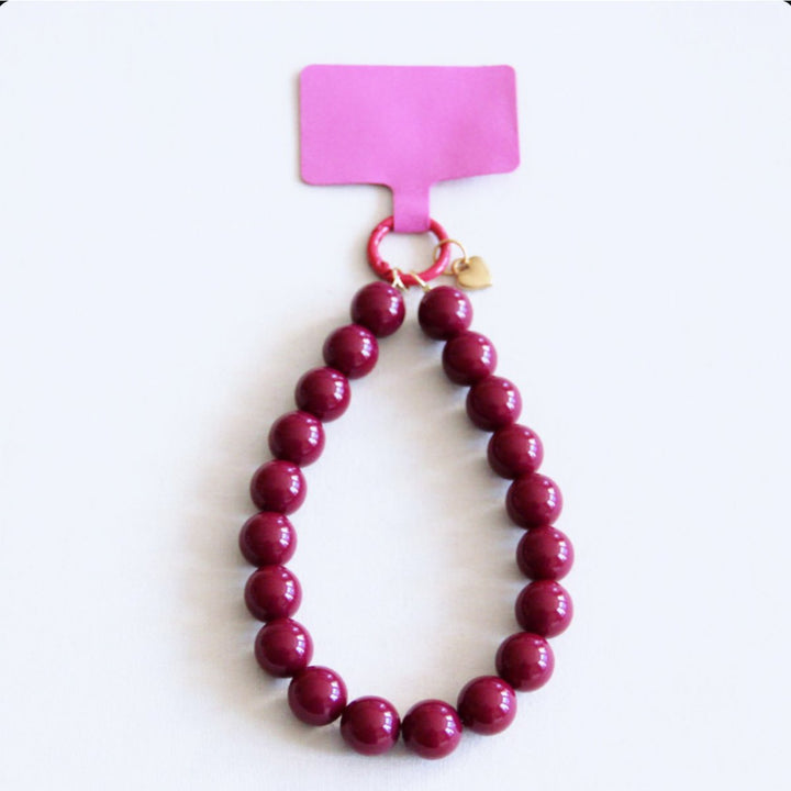 Handyband - Perlenkette XL - Burgund