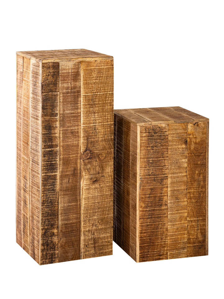 Blumensäule - Blumen Hocker - Pflanzenständer - Beistelltisch Mangoholz