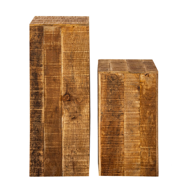 Blumensäule - Blumen Hocker - Pflanzenständer - Beistelltisch Mangoholz