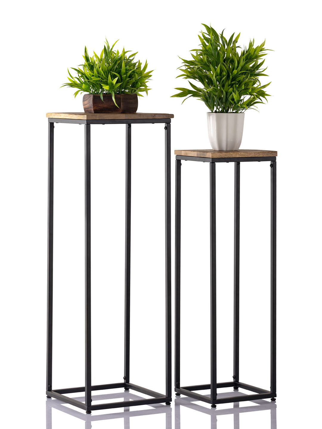 Blumensäulen PERU - Beistelltisch - Blumen Hocker - Pflanzenständer 2er-Set