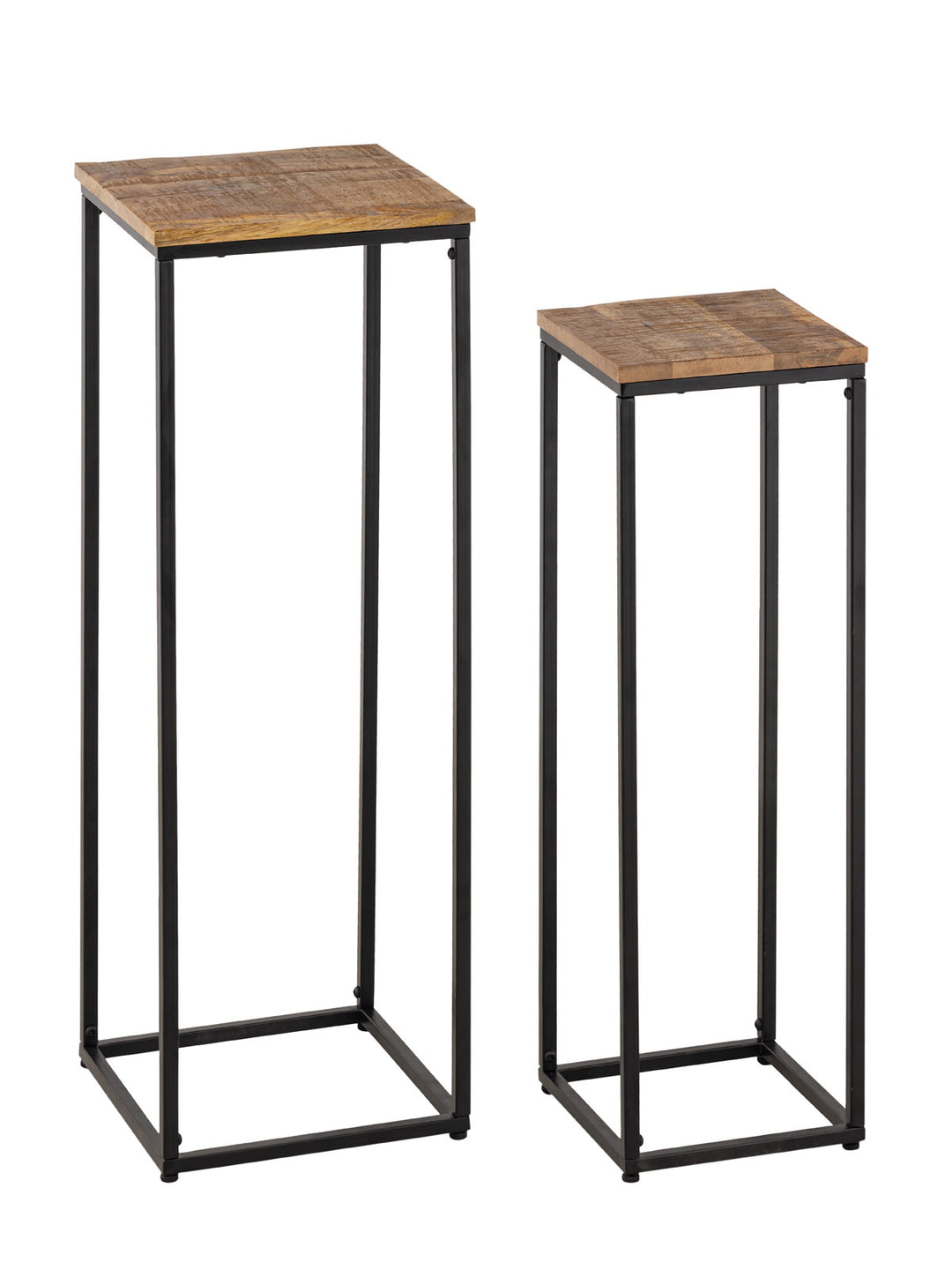 Blumensäulen PERU - Beistelltisch - Blumen Hocker - Pflanzenständer 2er-Set