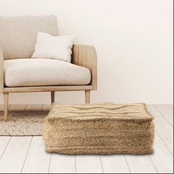 Bodenkissen - Sitzpouf - Loungekissen - Natur Jute