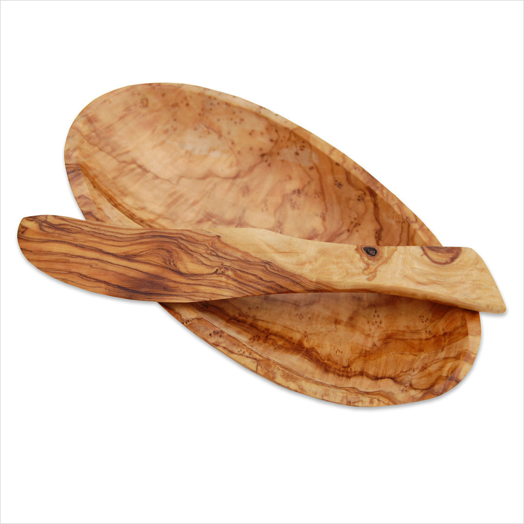 Buttermesser mit Schale aus Olivenholz
