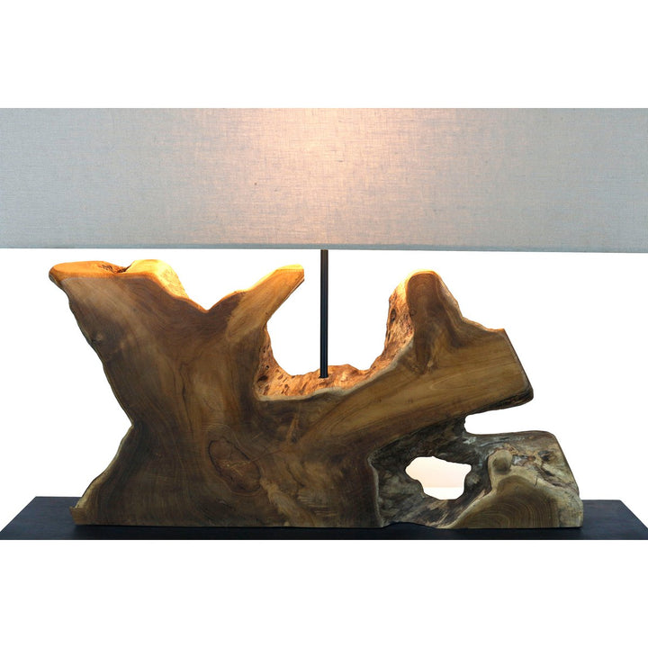 Tischleuchte BREEZE - Deko Lampe - Leinen/Treibholz Natur