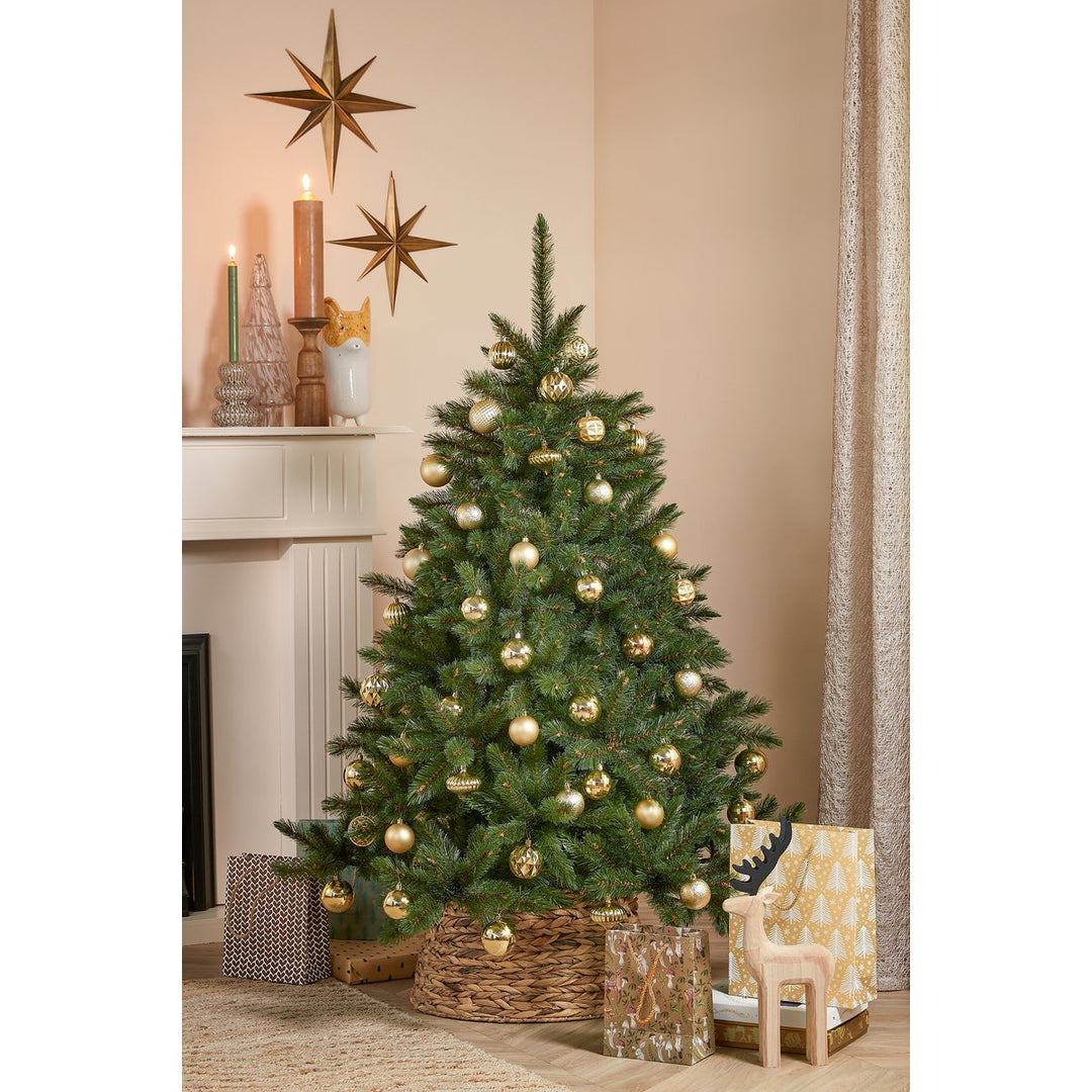 Weihnachtskugeln Set – 60 Stück – Ø7 cm – Kunststoff – Gold