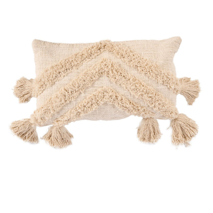 NOMAD TASSEL Kissenbezug mit Quasten - Creme 35x60