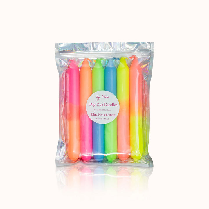 Dip Dye Kerzen 6er-Set ULTRA NEON EDITION