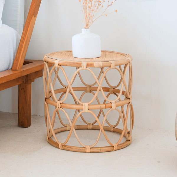 Handgefertigter Beistelltisch MUARA - Boho Deko Tisch - Nachttisch - Couchtisch - Ziertisch - Pflanzenhocker