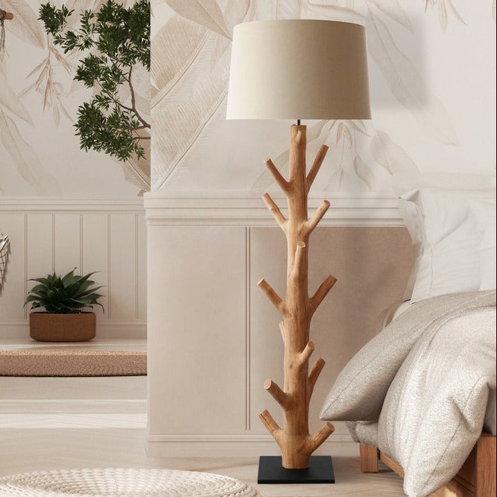 Stehleuchte BREEZE - Deko Lampe - Leinen/Treibholz Natur 175cm