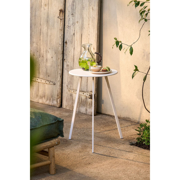 Beistelltisch - dreibein - Metall - weiß