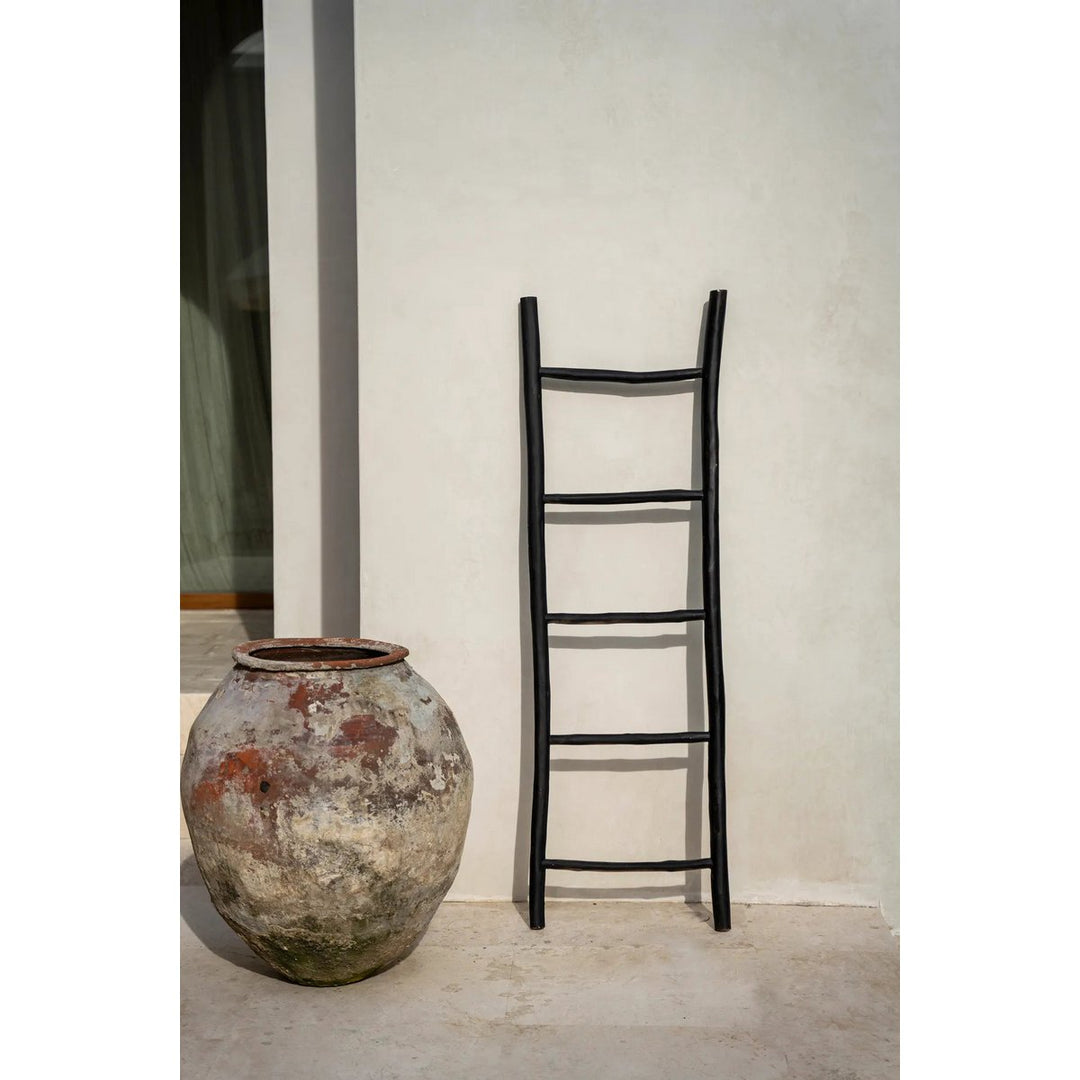 TULUM Leiter schwarz - Handtuchhalter - Garderobe - Dekoleiter