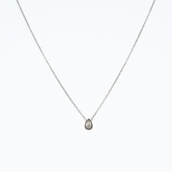 Halskette - filigrane Kette mit kleinem Tropfen - silber