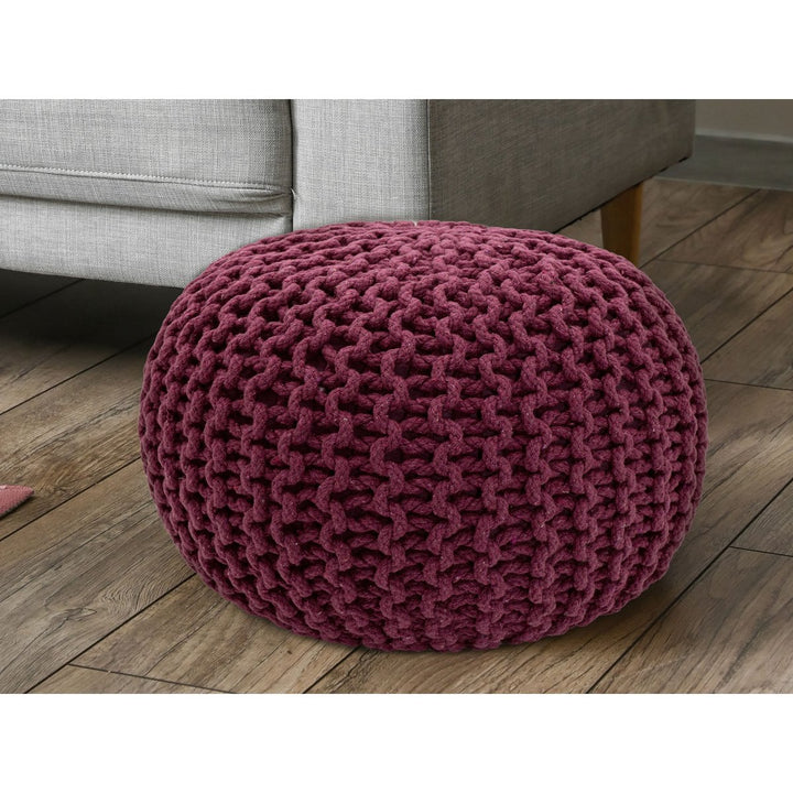 Sitzhocker - Dekohocker - Sitzpouf - Grobstrick Bodenkissen - Fußhocker - Ø55cm - div. Farben