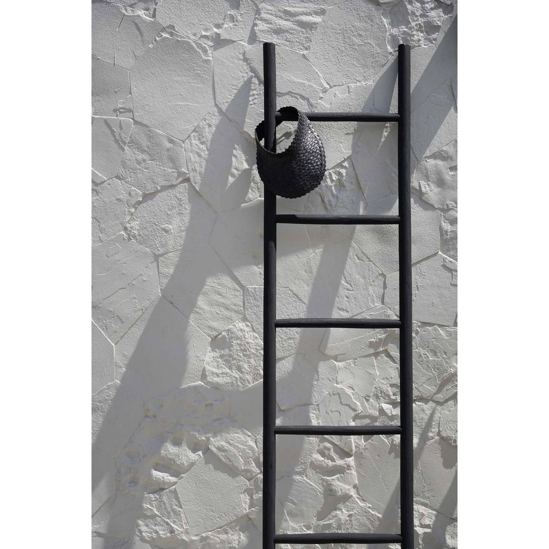 TULUM Leiter schwarz - Handtuchhalter - Garderobe - Dekoleiter