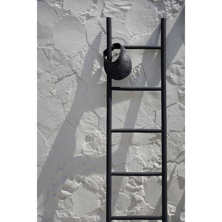 TULUM Leiter schwarz - Handtuchhalter - Garderobe - Dekoleiter