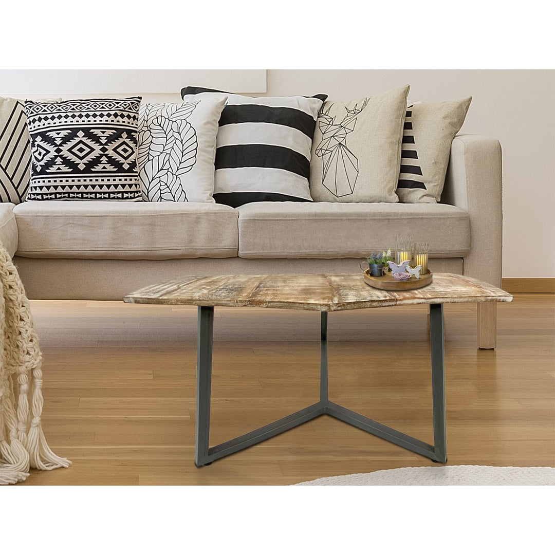 Couchtisch NIZZA - Beistelltisch - Wohnzimmer Tisch - Metall-Gestell schwarz o. silber