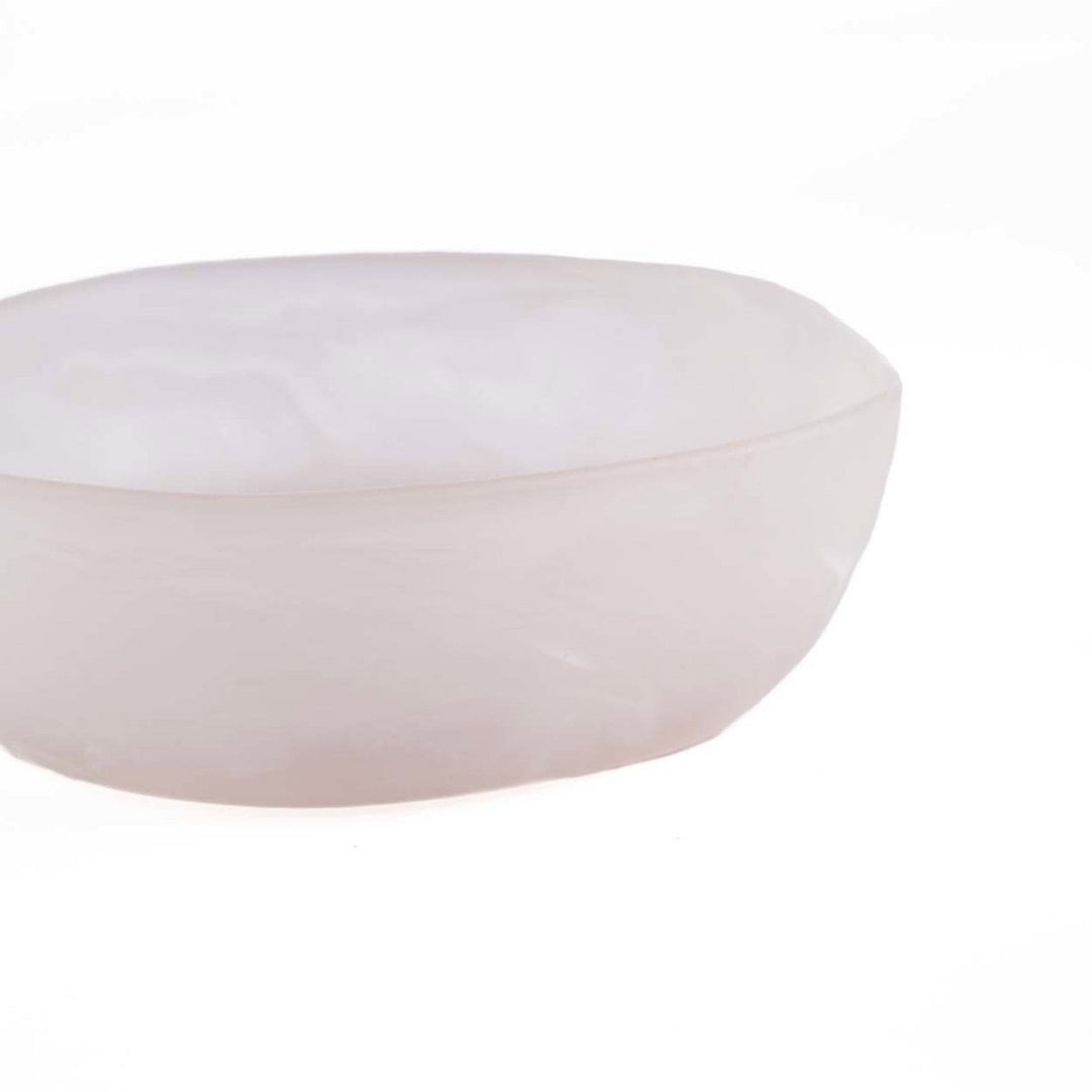 RESIN ORGANIC BOWL - Rosa Weiß L