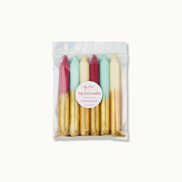 Dip Dye Kerzen im Set: Glitter Presents