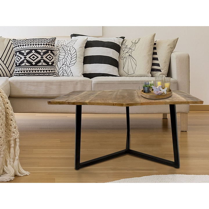 Couchtisch - Beistelltisch - Wohnzimmer Tisch LYON - Metall-Gestell schwarz