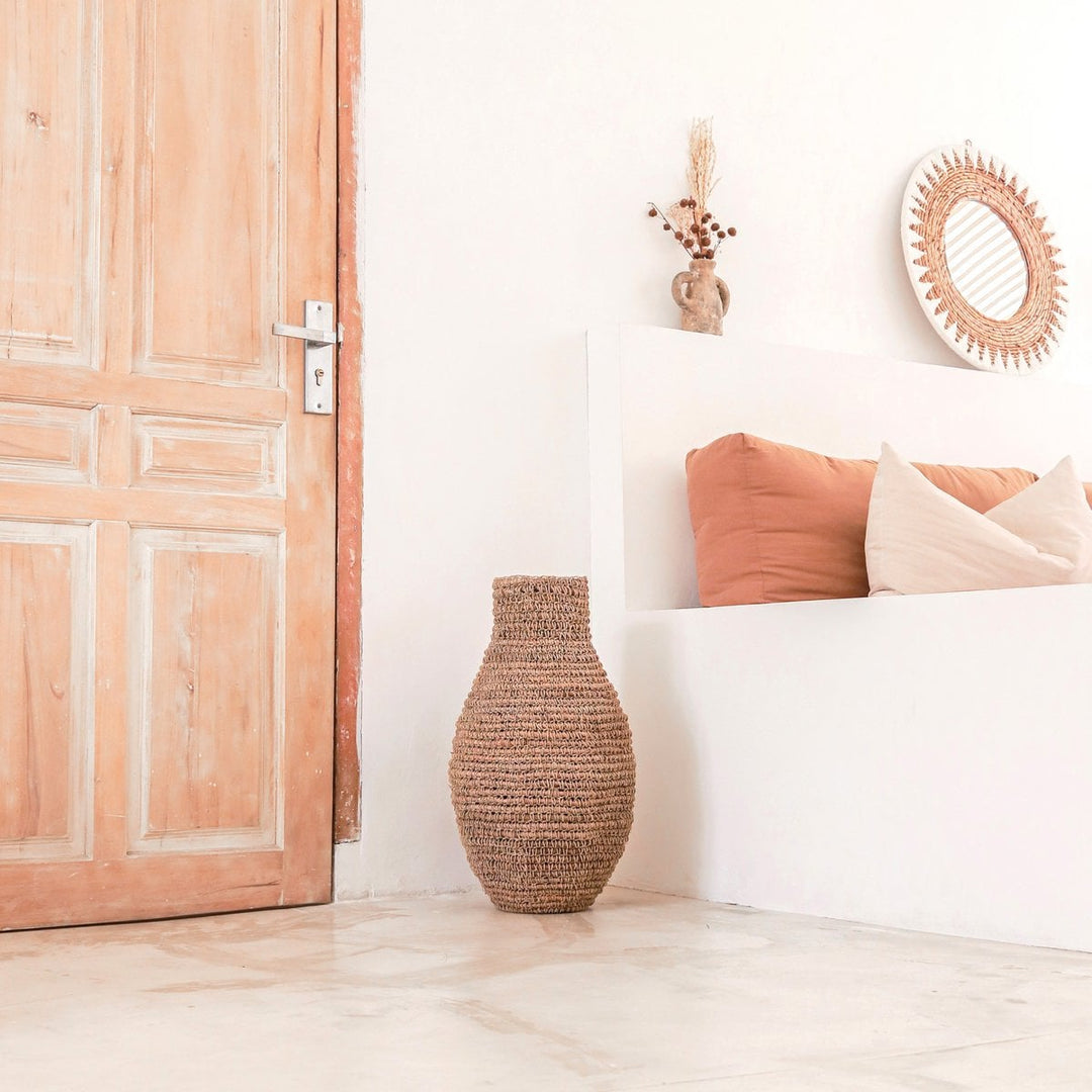 Gewebte Boho-Vase SAKRA - Bodenvase