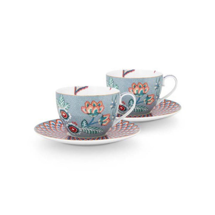 Tassen FLOWER FESTIVAL Light Blue - 2er-Set