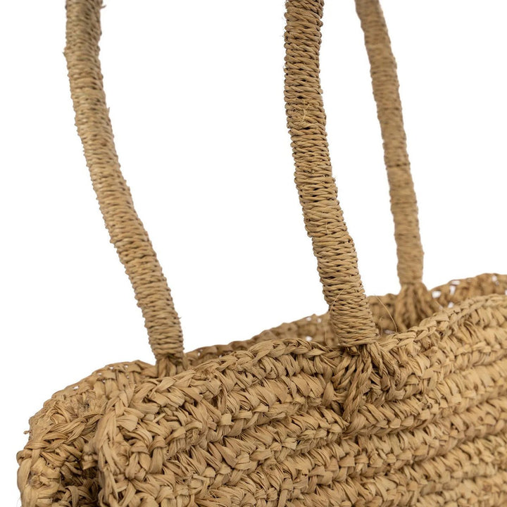 TI AMO Tasche - Shopper - große Schultertasche aus Raffia-Bast