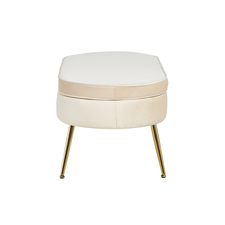 Hocker ARIELLE - Sitzbank - Oval Samt Beige