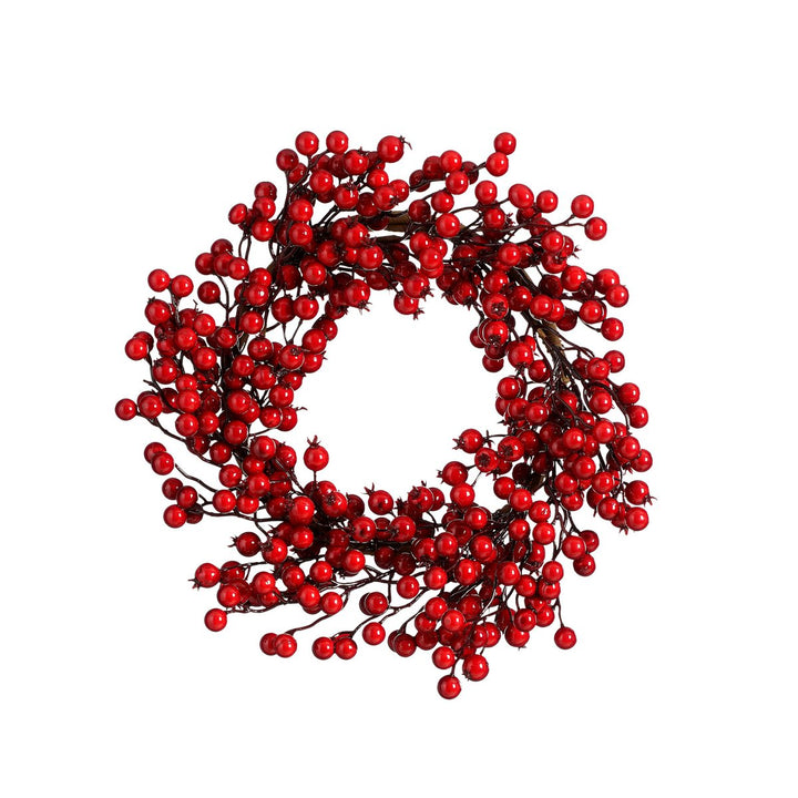 Weihnachtskranz Beeren - Ø40 cm - Kunststoff - Rot