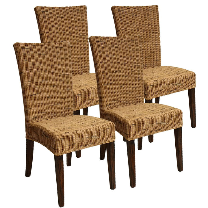Esszimmer Stühle CARDINE - Korbstühle - Rattan - 4er-Set Cabana